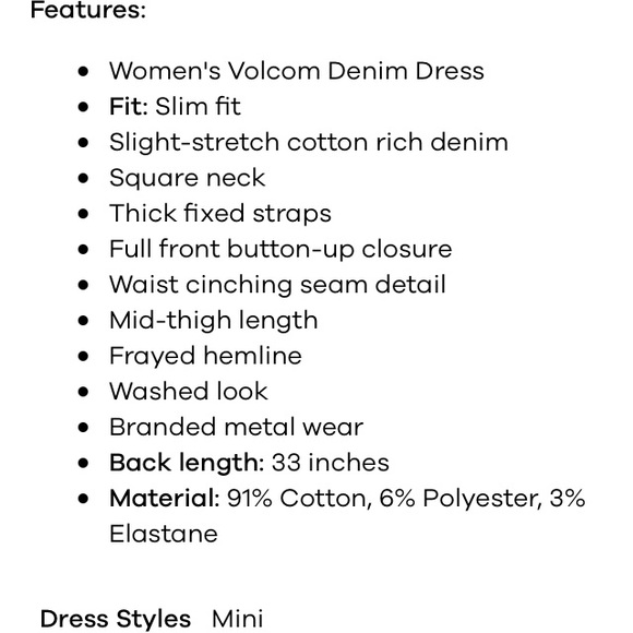 Volcom signature denim dress bestseller - Picture 7 of 8